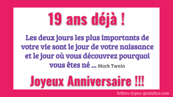 lettre pour souhaiter un joyeux anniversaire Message Anniversaire 19 Ans Poeme Sms Joyeux Anniversaire lettre pour souhaiter un joyeux anniversaire