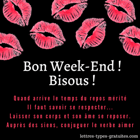 bon weekend bisous - Belle image bon week end bisou