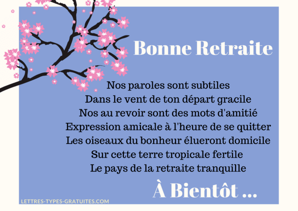 Poeme Bonne Retraite Poesie Pour Carte Depart Retraite Poemes Adieux