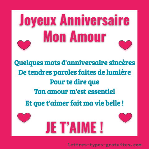 texte anniversaire pour son copain Message Anniversaire Amour Lettre D Amour Joyeux Anniversaire texte anniversaire pour son copain