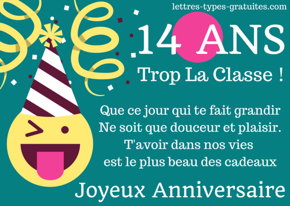 Joyeux Anniversaire Adolescent 14 Ans Sms Poeme Fille Garcon