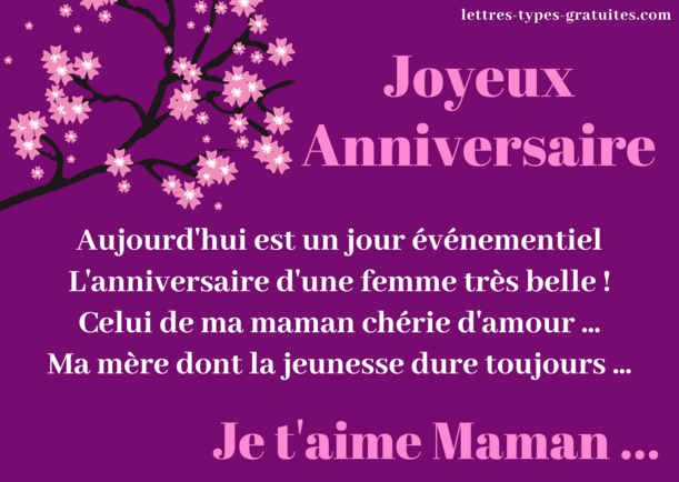 texte d anniversaire pour sa maman Texte Anniversaire Maman Beau Message Joyeux Anniversaire A Sa Mere texte d anniversaire pour sa maman