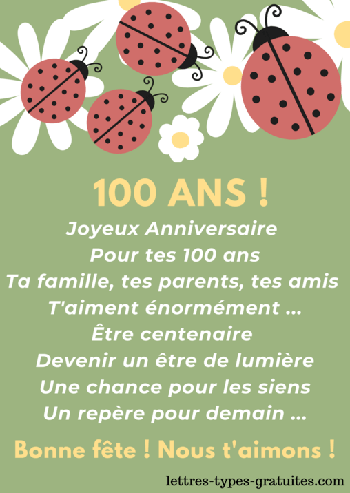 Texte Joyeux Anniversaire 100 Ans Discours Poemes Chanson Centenaire