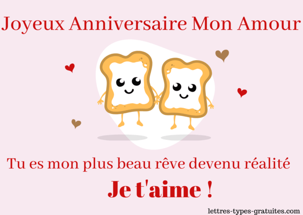 Lettre Amour Joyeux Anniversaire Message Bon Anniversaire Je T Aime