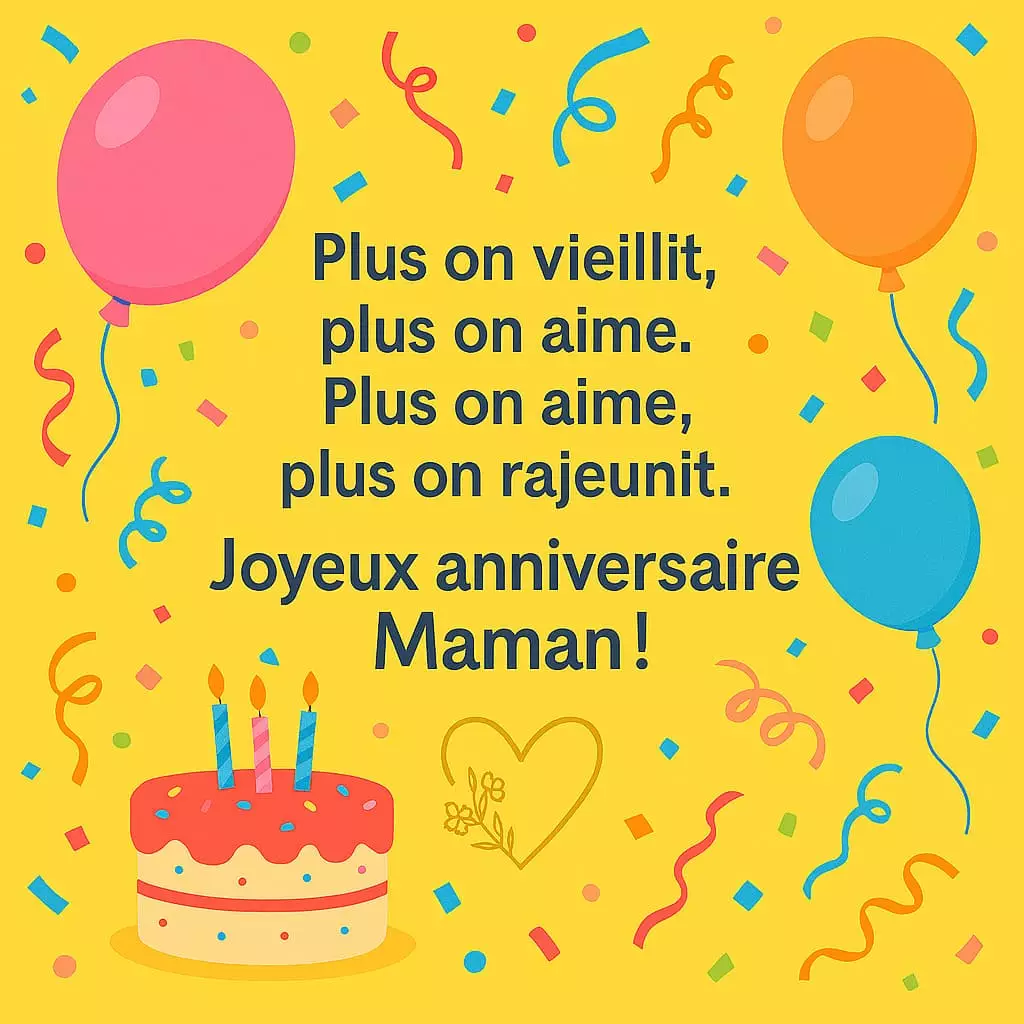 Citation anniversaire maman humour message drôle joyeux