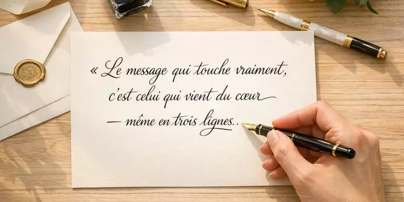 Conseils pour personnaliser votre message de félicitations mariage Écrire un message de félicitations mariage à la main sur une carte