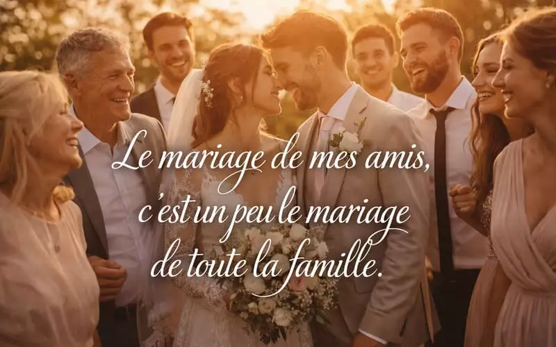 Messages de félicitations mariage selon votre relation Famille et amis félicitant les mariés le jour du mariage