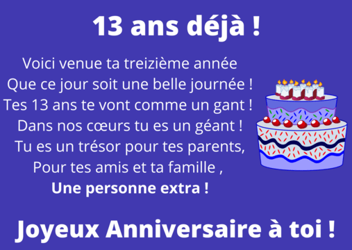 Beaux Messages Joyeux Anniversaire Pour Les 13 Ans Fille Ou Garcon