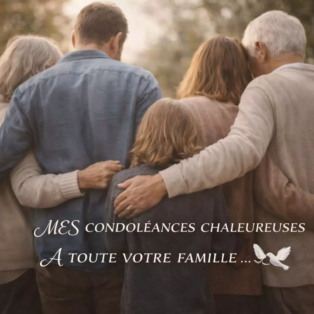 Message condoléances famille décès père mère conjoint soutien