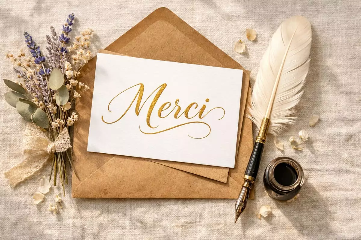 Carte de remerciements pour dire Merci avec une belle image Message merci remerciement carte manuscrite lettre gratitude