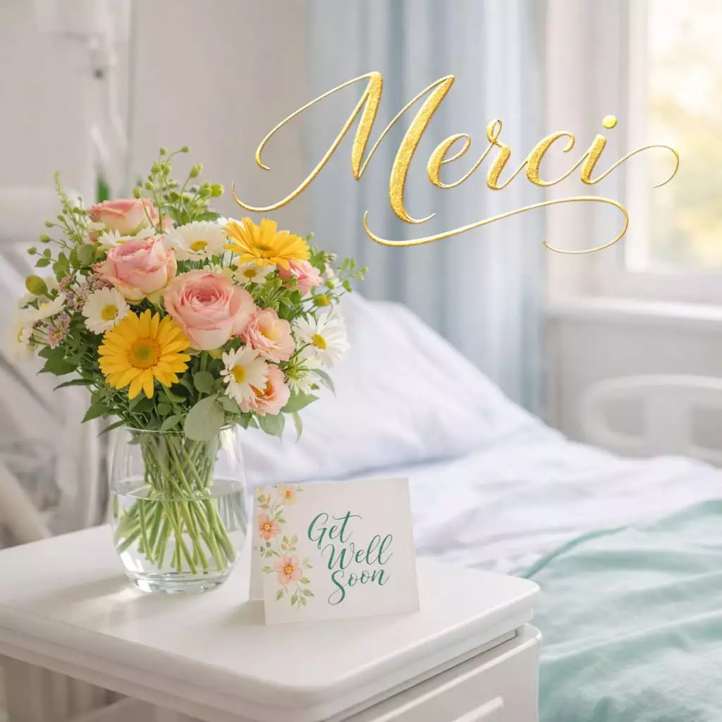 Message remerciement hospitalisation soutien maladie fleurs réconfort Merci Message remerciement hospitalisation soutien maladie fleurs réconfort
