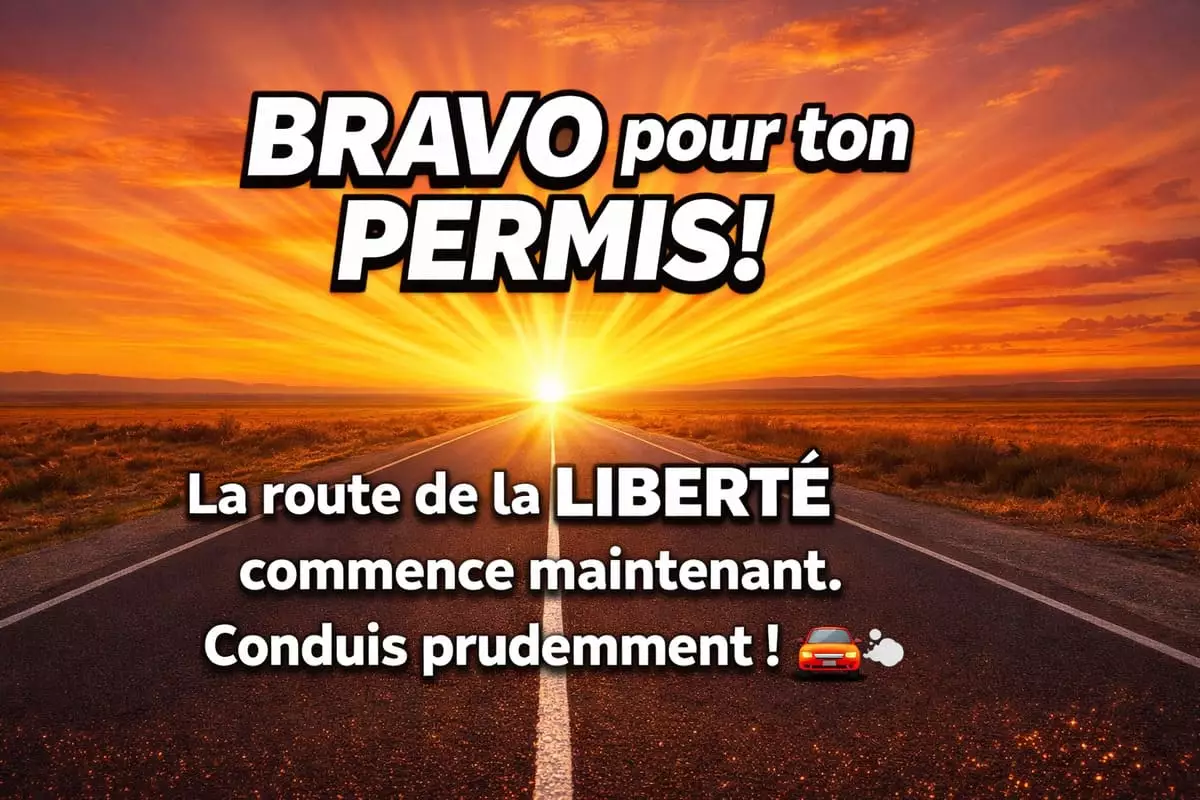 Messages félicitations permis de conduire