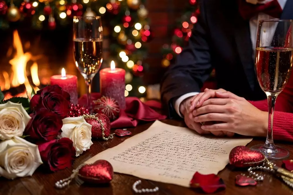 Poème romantique de Noël - Poésie d'amour pour couple amoureux
