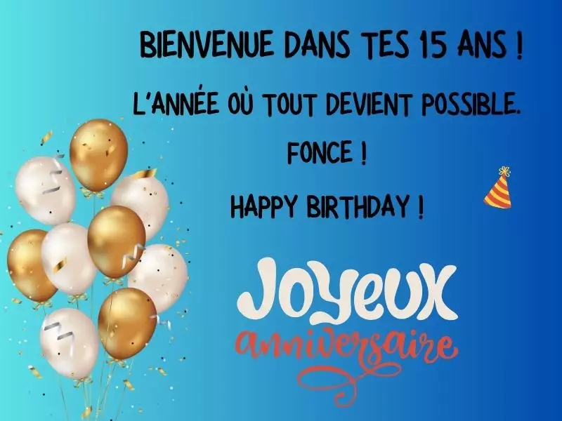 Carte de Joyeux anniversaire pour les 15 d'un garçon: son fils, neveu, petit-fils ou un ami