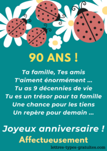 Texte Bon anniversaire 90 ans Discours Poème Chanson Femme Homme