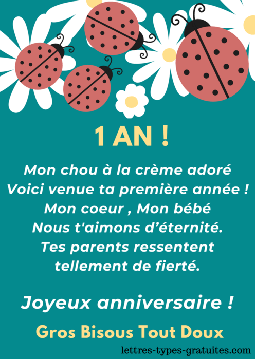 Anniversaire 1 An D Un Enfant Texte Invitation Poemes Messages Souhaits