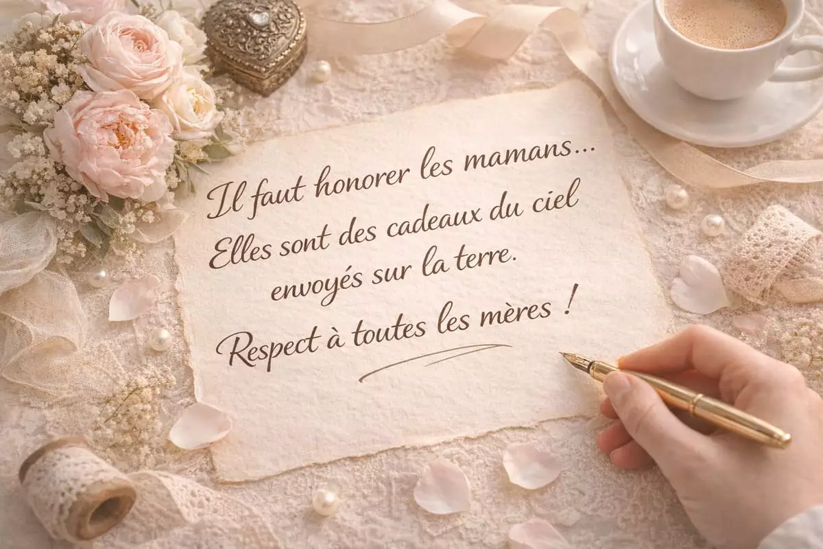 Carte manuscrite fête des mères message écrit main maman