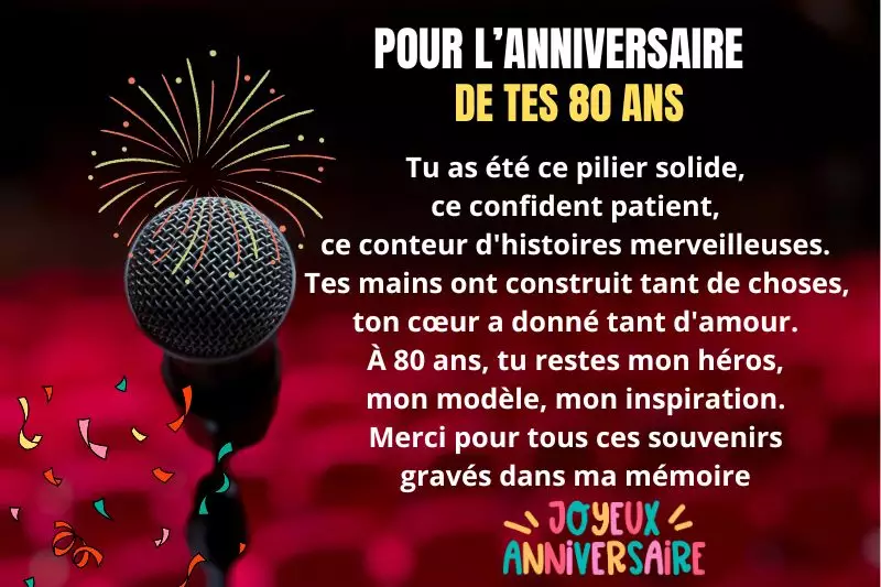 Le petit-fils prononce un discours touchant pour les 80 ans de son grand-père adoré