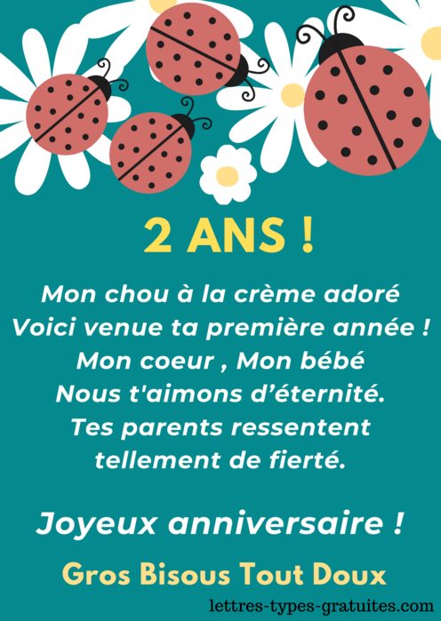 Anniversaire 2 Ans De Bebe Texte Joyeux Anniversaire Fille Et Garcon