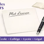 Modèle mot d'excuse parental pour absence à l'école, collège ou lycée