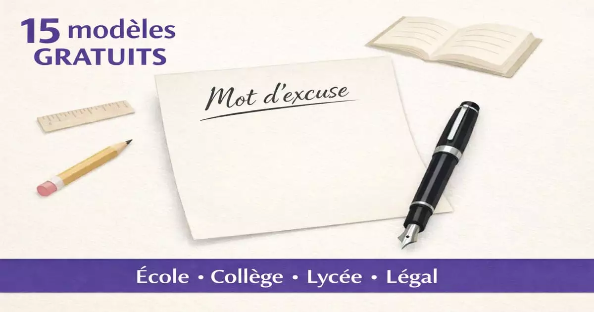 Mot d’excuse absence école : 15 modèles gratuits à copier (collège, lycée, maladie, retard)
