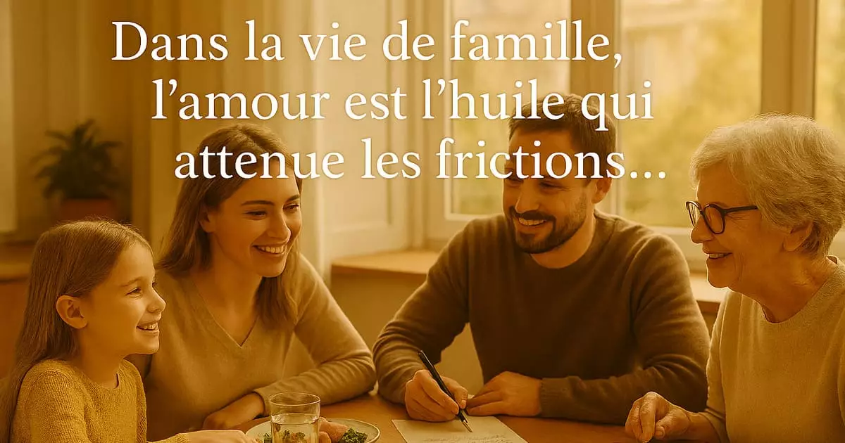 Famille réconciliée partageant un moment convivial ensemble