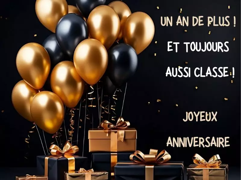 Carte d'anniversaire élégante et classe pour souhaiter un joyeux anniversaire stylé