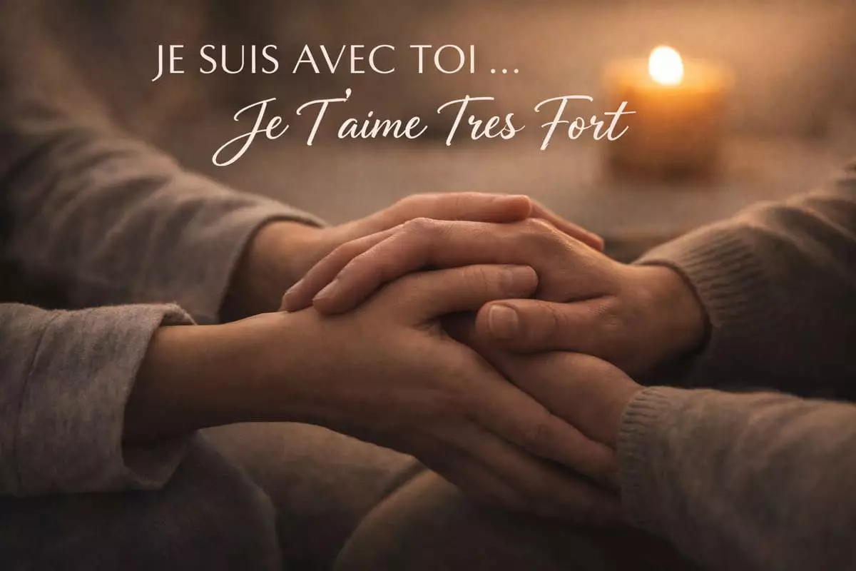 Image Je t'aime très fort pour soutenir l'être aimé après une épreuve Soutien après une épreuve je t'aime très fort Je suis avec toi