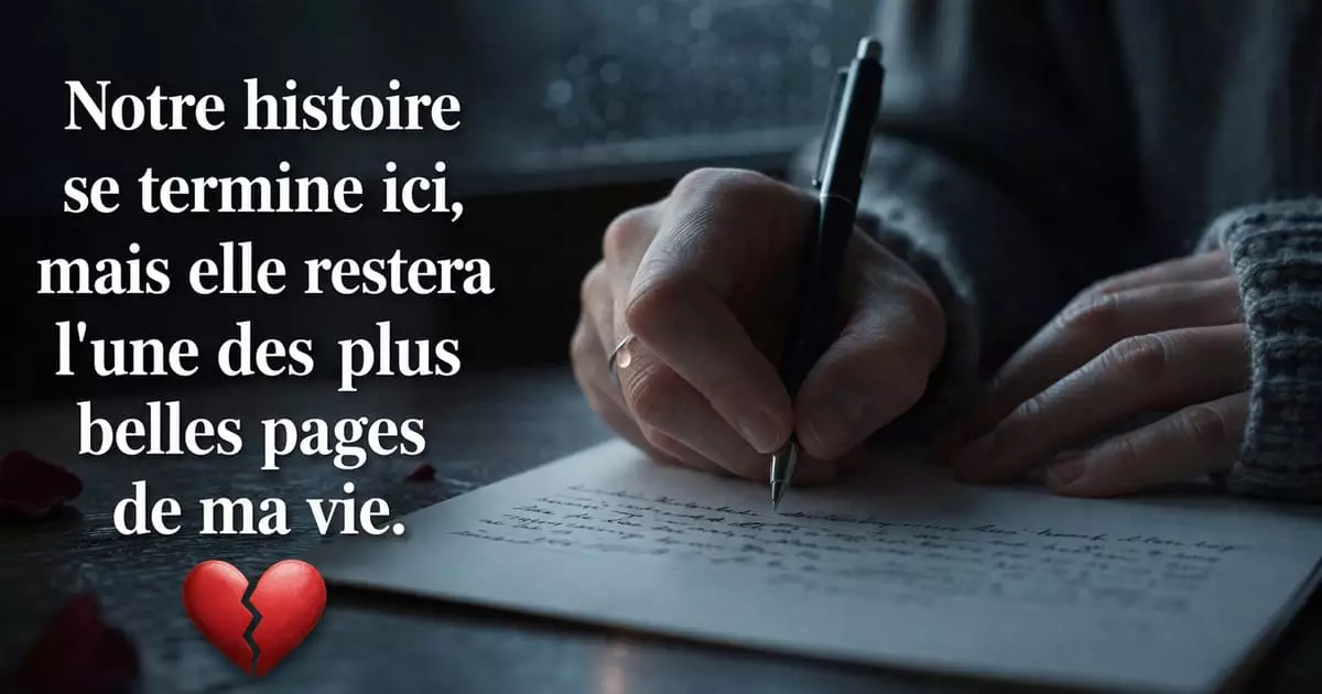 Lettre de Rupture amoureuse Séparation après une longue Relation Divorce