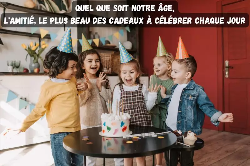 Amis célébrant ensemble anniversaire bonheur joie groupe fête amitié