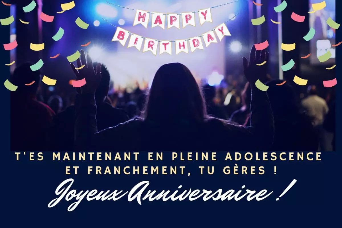 Anniversaire 14 ans teenager ado groupe amis fête collège musique