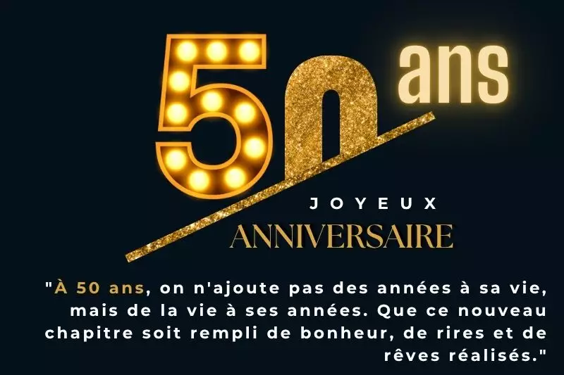 Anniversaire 50 ans demi-siècle sagesse cinquantaine célébration milestone