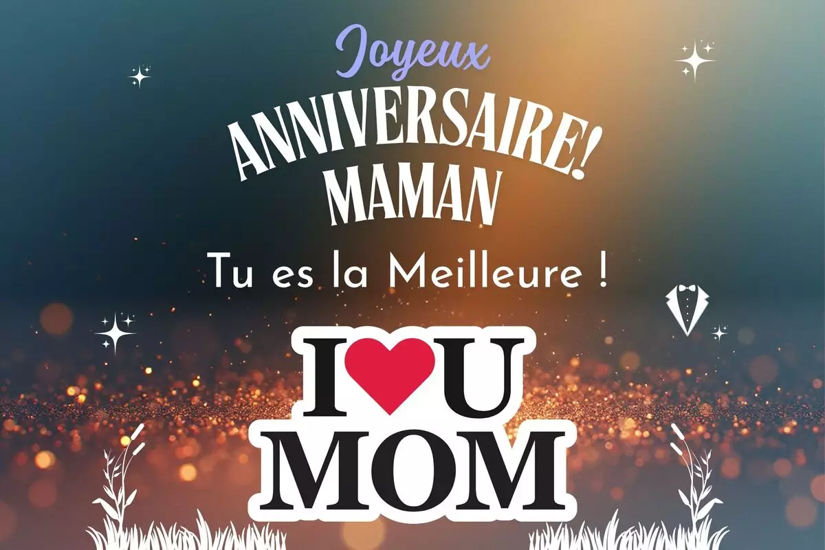 Carte joyeux anniversaire maman touchante avec message d'amour et de reconnaissance sincère