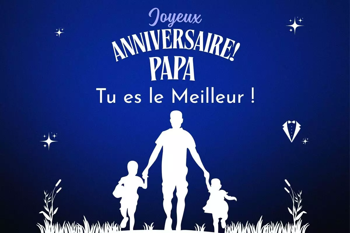 Carte joyeux anniversaire papa touchante avec message de reconnaissance et d'amour filial