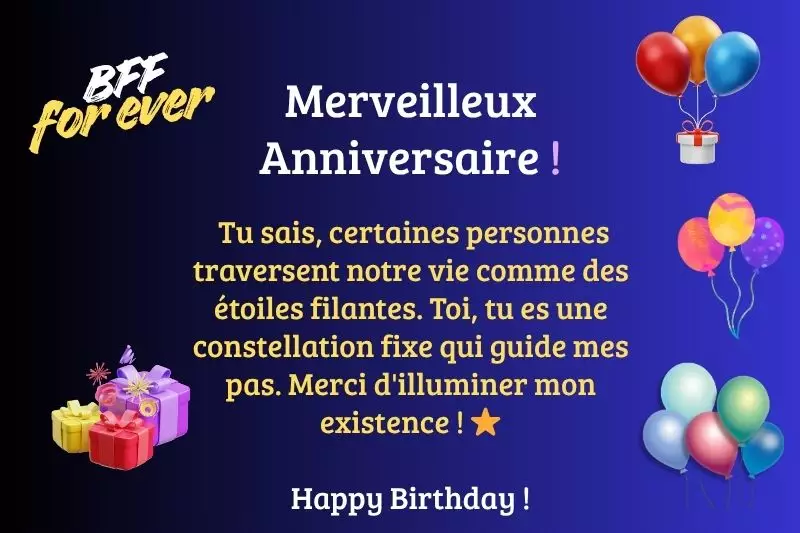 Message touchant émouvant anniversaire ami émotion cœur sincère reconnaissance