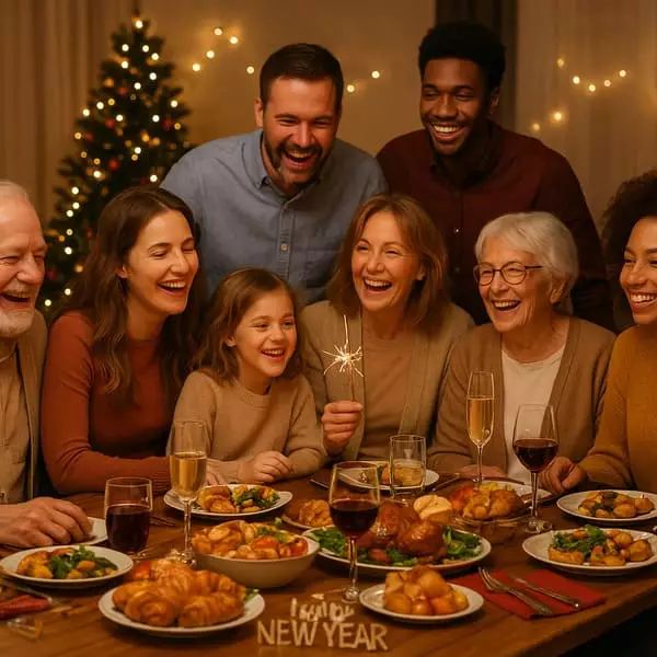 Bonne année 2026 famille réunie - Vœux pour toute la famille ensemble