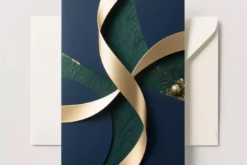 Cartes de vœux d'entreprise élégantes pour Noël avec enveloppes et logo