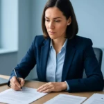 Personne déterminée rédigeant une lettre de contestation d'amende Personne déterminée rédigeant une lettre de contestation d'amende