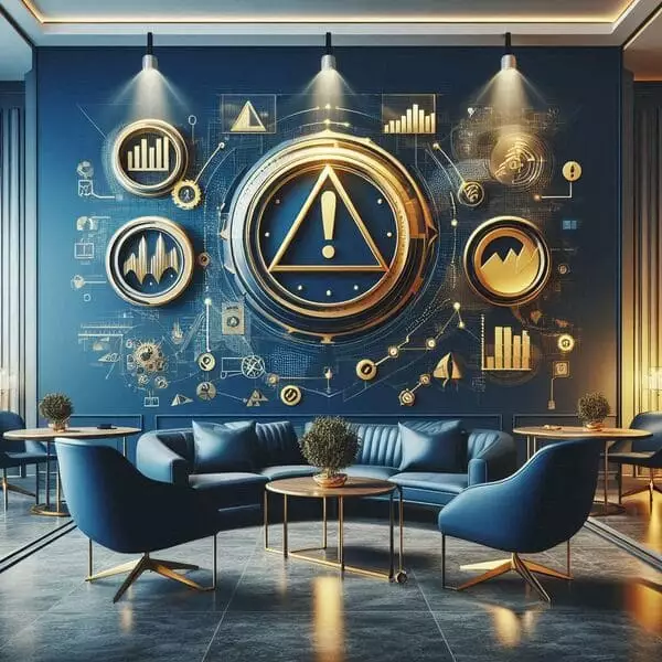 Panneau d'attention élégant et professionnel symbolisant les erreurs à éviter en négociation salariale