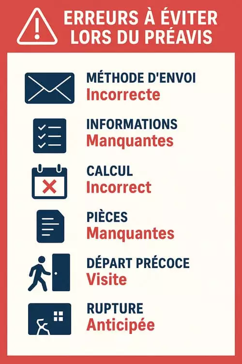 Liste des 7 erreurs fatales à éviter lors de l'envoi d'un préavis de location