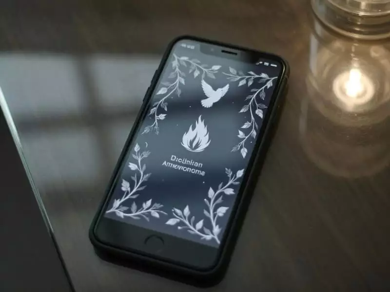 Diffusion d'un faire-part de décès par email et réseaux sociaux sur smartphone