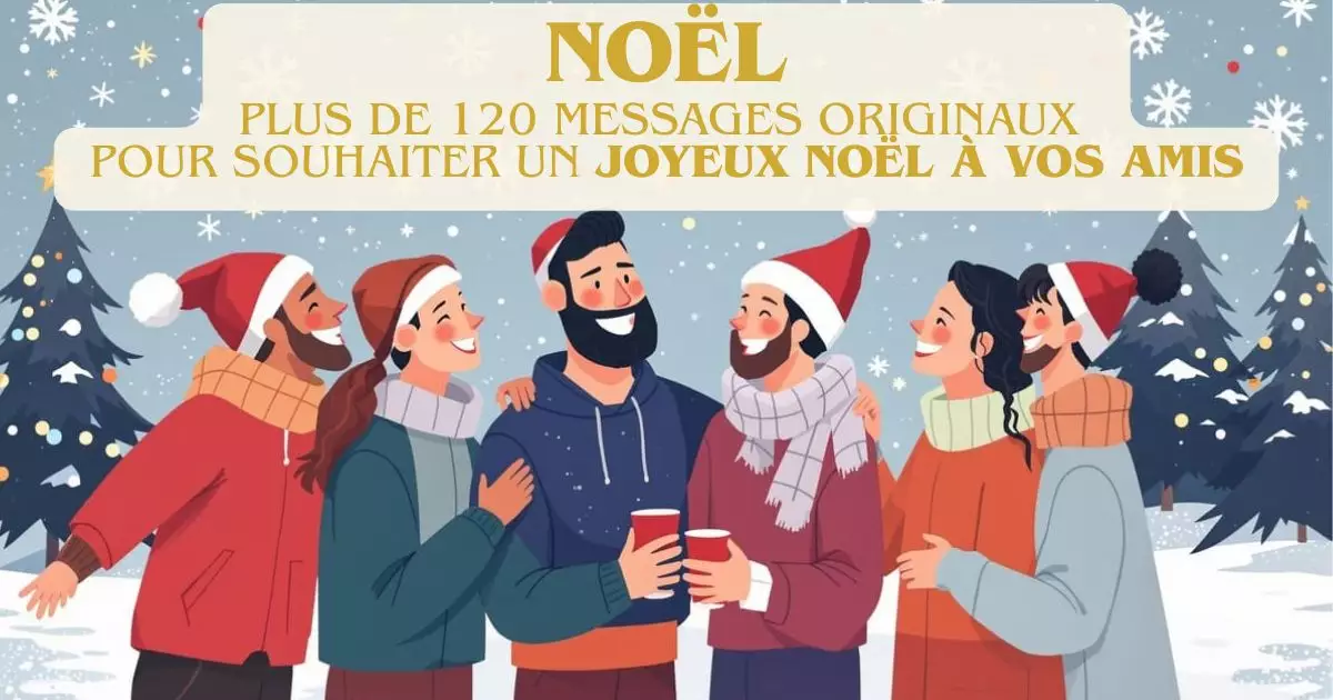 Groupe d'amis heureux célébrant Noël ensemble autour d'un verre pour se souhaiter un joyeux Noël avec amitié.