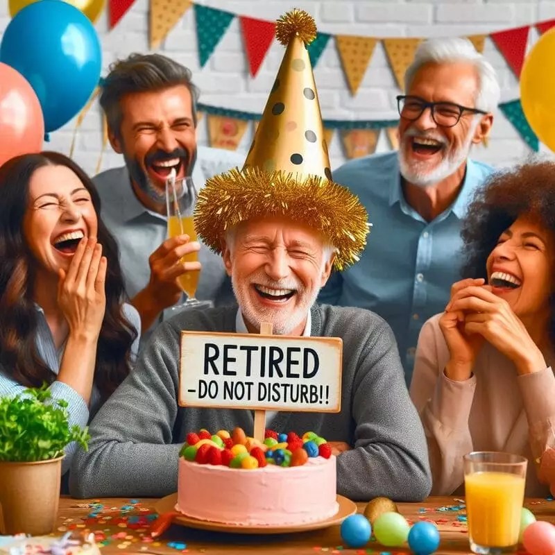 Messages humoristiques et drôles pour dire au revoir avec le sourire lors de la retraite : Le mot Retraite en anglais plus un effet encore plus marrant.