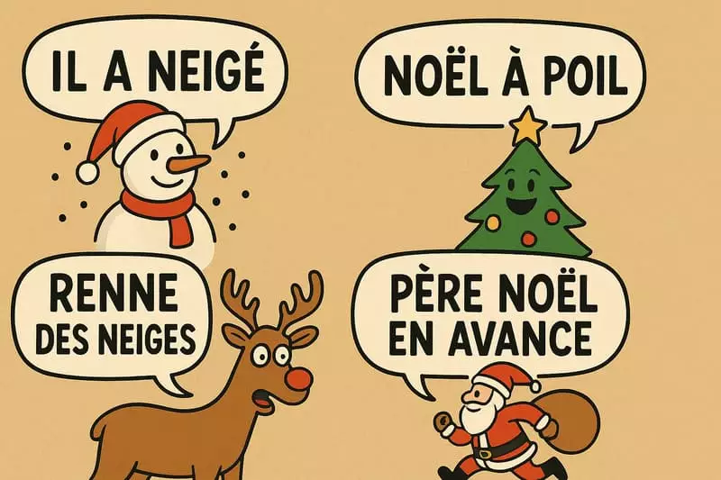 Bulles BD avec jeux de mots Noël et calembours illustrés humoristiquement