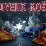 Scène de Noël artistique et poétique avec étoiles lumineuses et ambiance mystique élégante