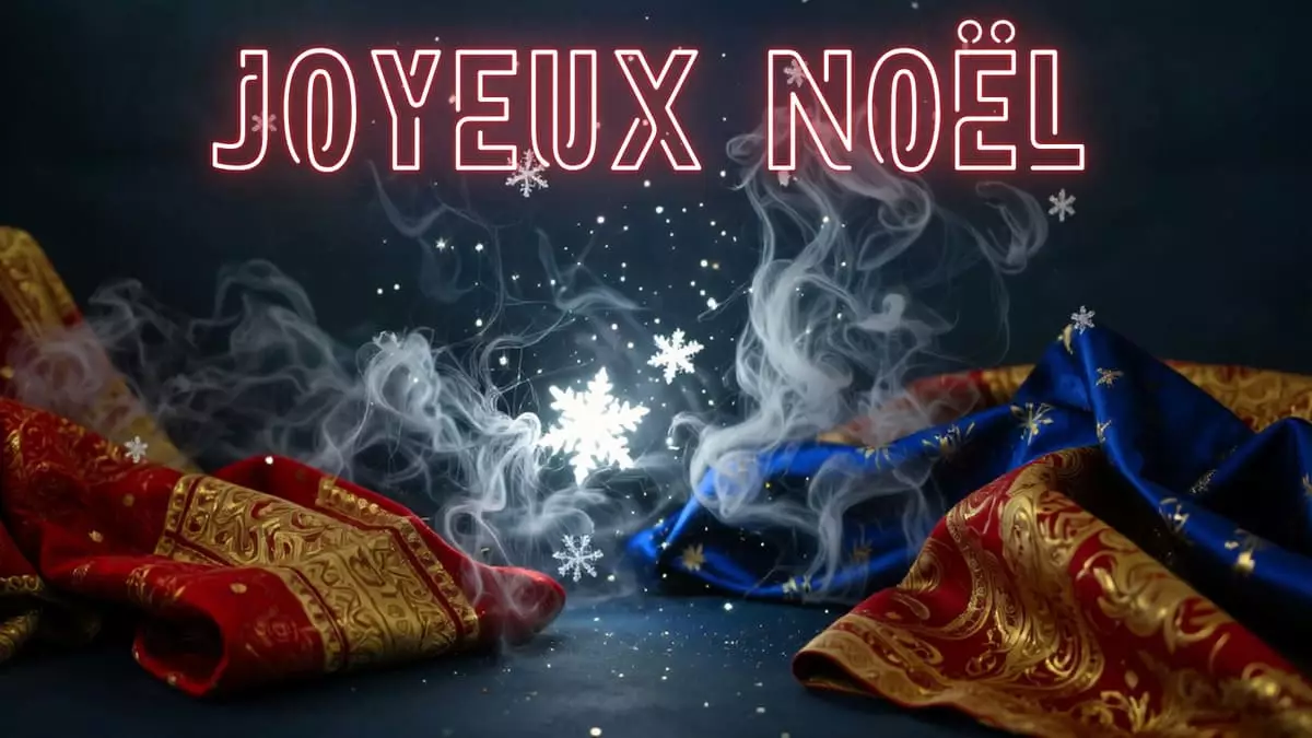 Scène de Noël artistique et poétique avec étoiles lumineuses et ambiance mystique élégante