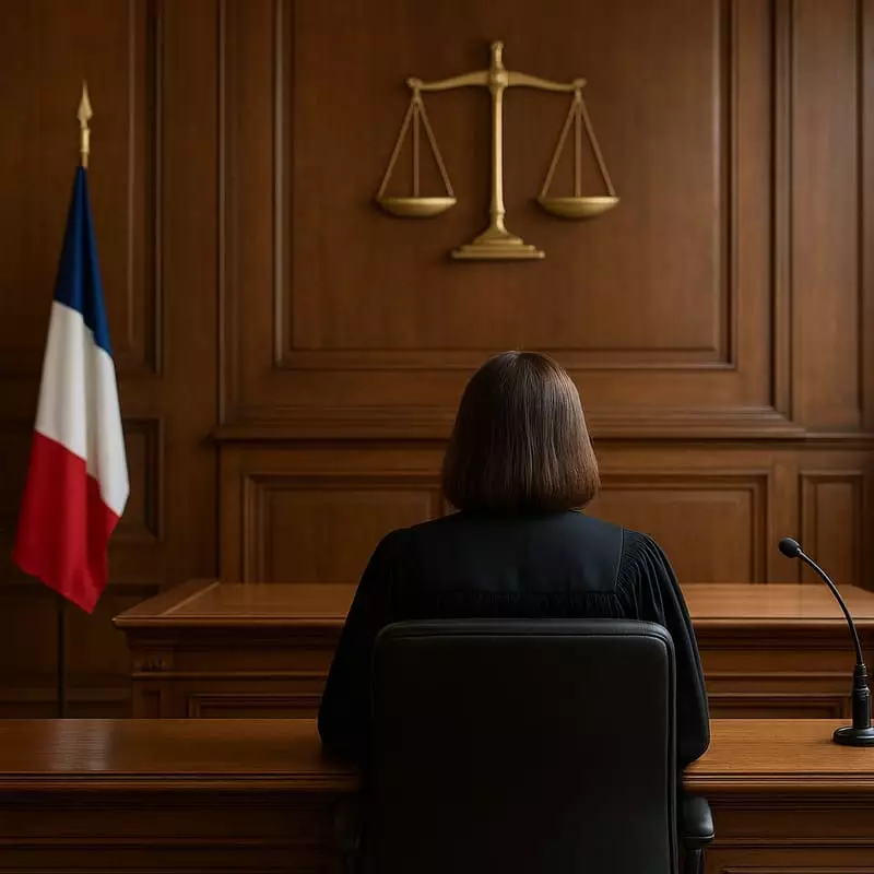 Salle d'audience de tribunal de police français