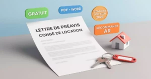 Lettre de Préavis Location PDF à Imprimer Gratuite 2026 - Modèle gratuit
