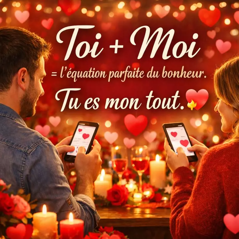 Carte de la Saint Valentin Romatinque Toi et Moi l'Amour pour toujours