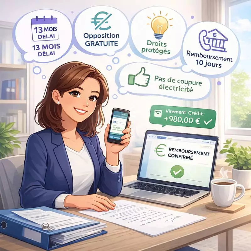 Questions fréquentes opposition prélèvement EDF Engie non autorisé délais coûts remboursement